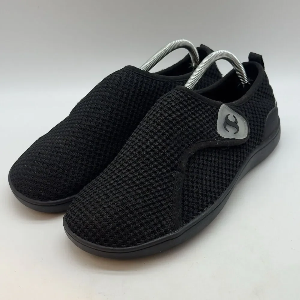 Scurtain Neuropathy Diabetic Shoe Women 9.5 Black Wide Toe Box Barefoot Walking